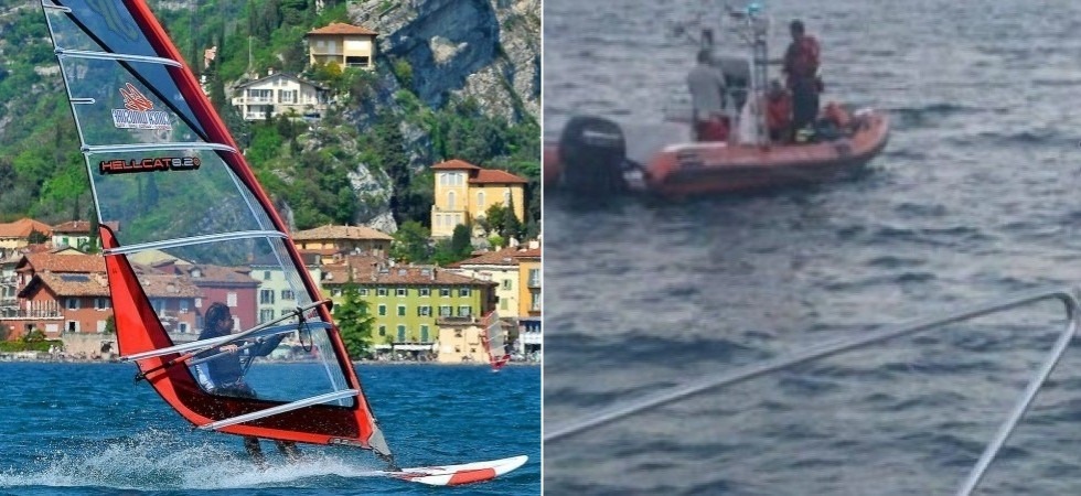 Lago di Garda, esce con il windsurf e a causa del vento rimane bloccato in acqua: recuperato 19enne in ipotermia